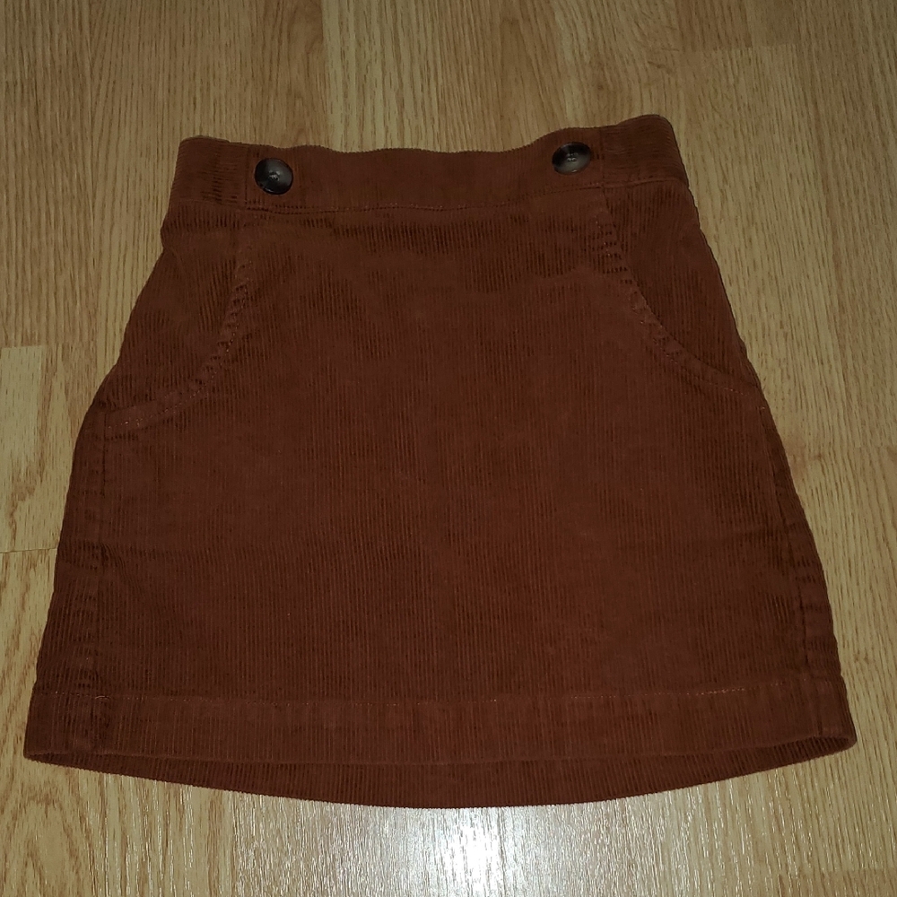 Copper Key Brown Mini A-line Skirt